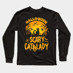 Scary Cat Lady Long Sleeve T-Shirt